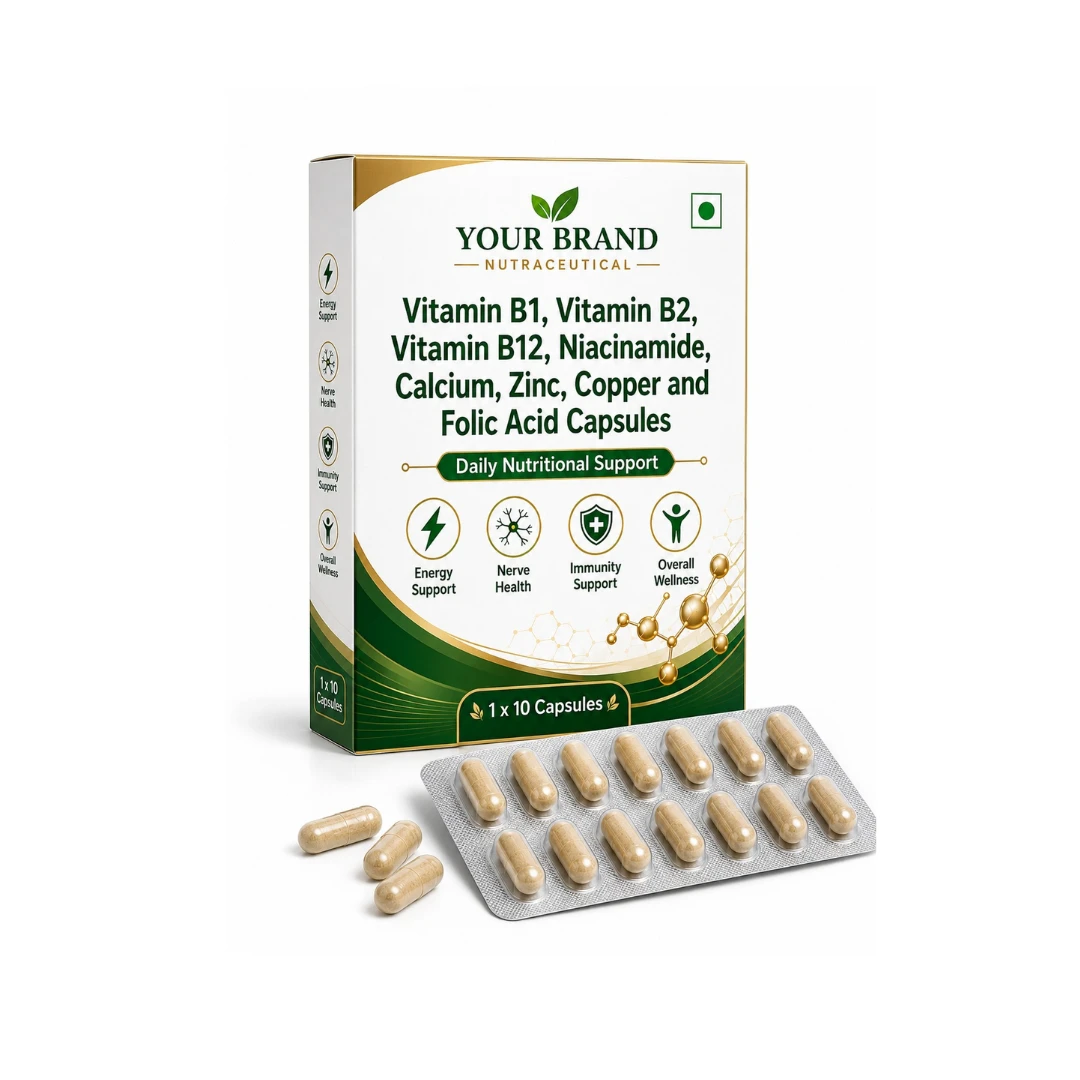 VITAMIN B1 + VITAMIN  B2+ VITAMIN B12+ NIACINAMIDE+ CALCIUM+ ZINC+COPPER & FOLIC ACID CAPSULES