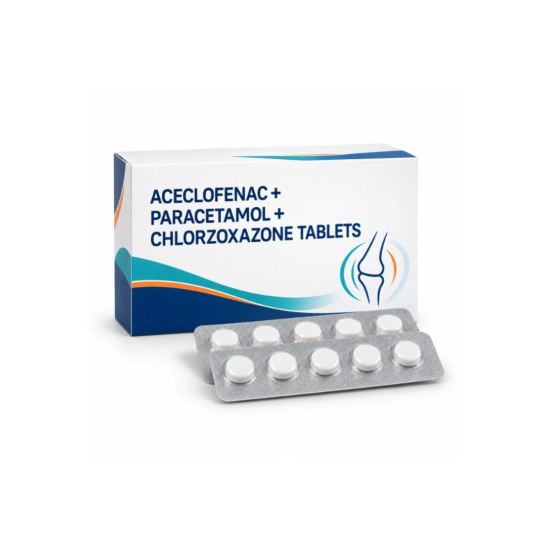 ACECLOFENAC + PARACETAMOL + CHLORZOXAZONE TABLETS  